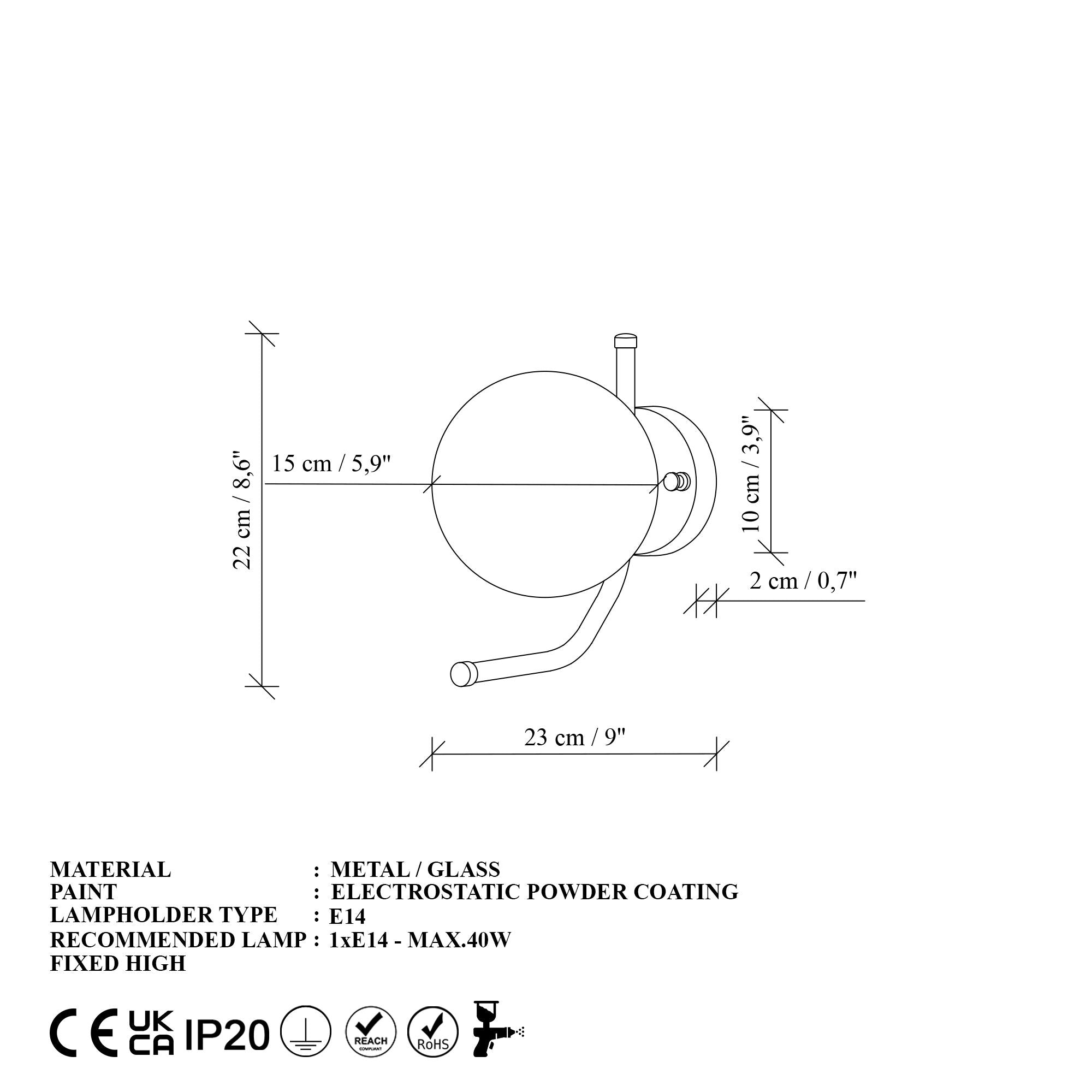 Candeeiro de Parede-Faruk-Dourado
Branco