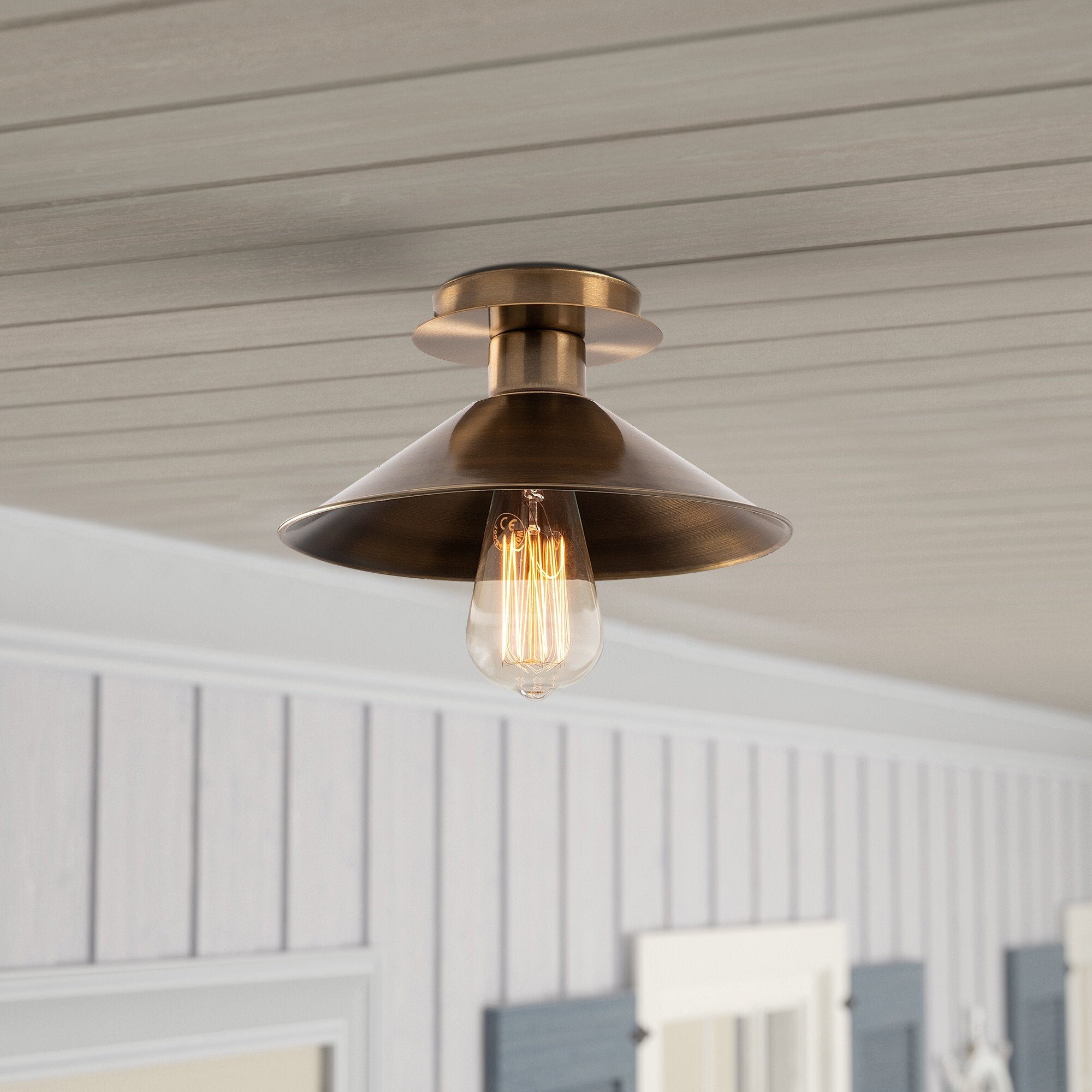 Candeeiro de Teto de metal – 24 cm de diâmetro – Vintage