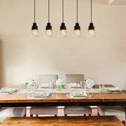 Candeeiro de Teto industrial moderno, metal preto e base de madeira, 88 cm de diâmetro, altura ajustável, 5 soquetes E27, design escandinavo elegante para casa e escritório