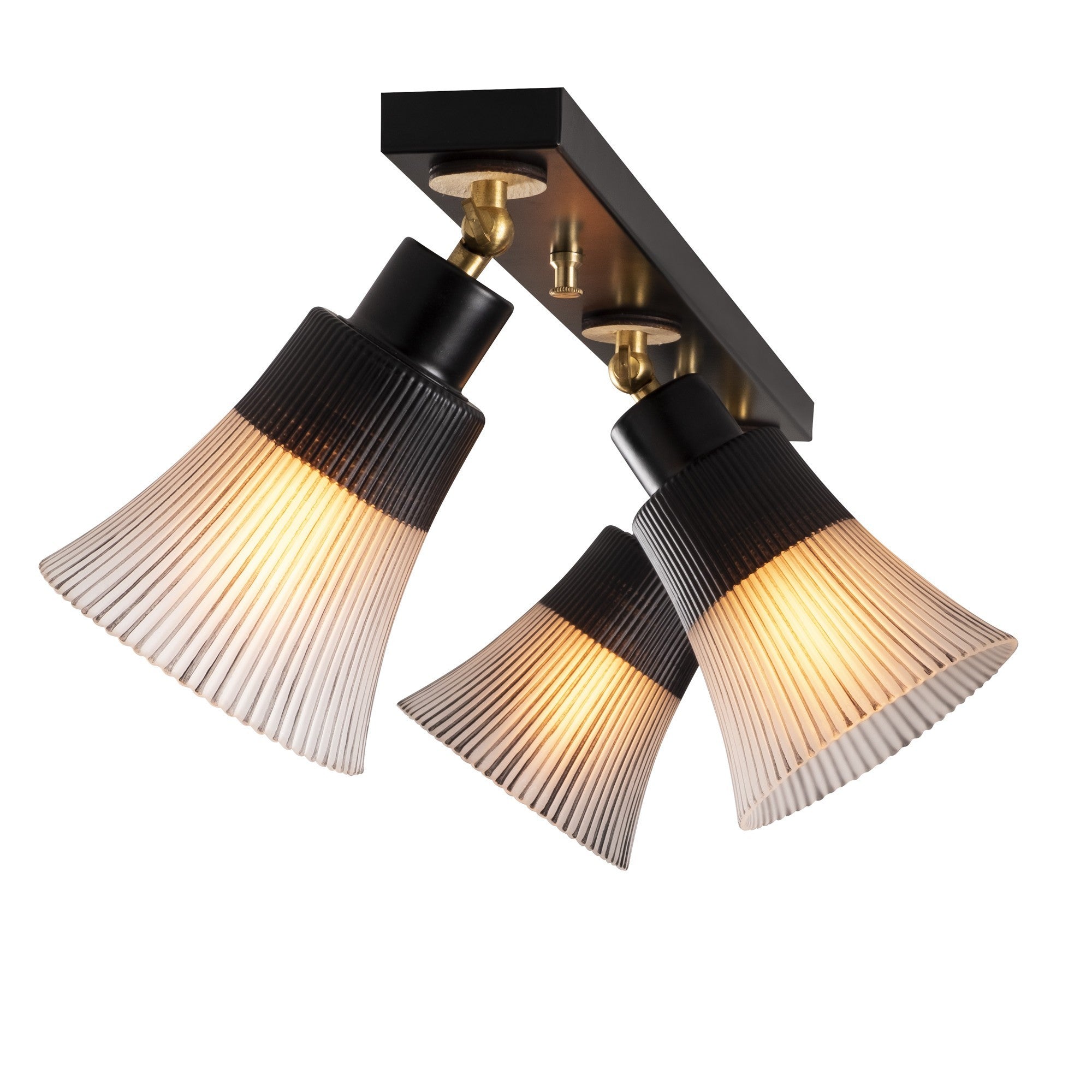 Candeeiro de Teto Escandinavo, Corpo em Metal Preto, Base de Madeira, 62 cm de Diâmetro, 22 cm de Altura | 3 Soquetes E27, Design Elegante para Espaços Modernos