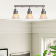 Candeeiro de Teto Escandinavo, Corpo de Metal com Tampa de Vidro e Base de Madeira, 62 cm de Diâmetro, 22 cm de Altura | Design Elegante em Prata para Espaços Modernos, IP20