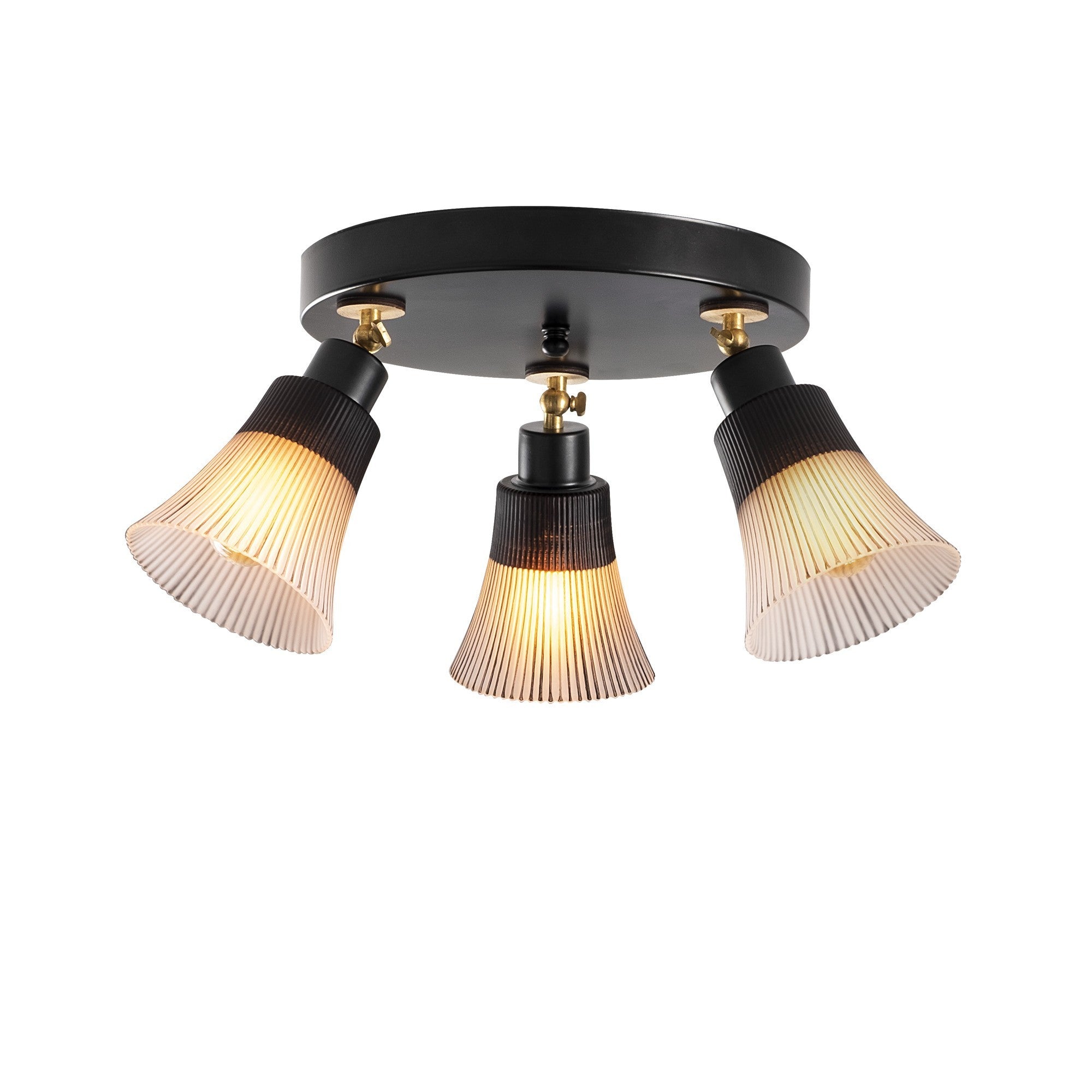 Candeeiro de Teto Industrial Moderno, Corpo em Metal Preto e Base em Madeira, 48 cm de Diâmetro, 23 cm de Altura | 3 Soquetes E27, Design Escandinavo Elegante para Casa e Escritório