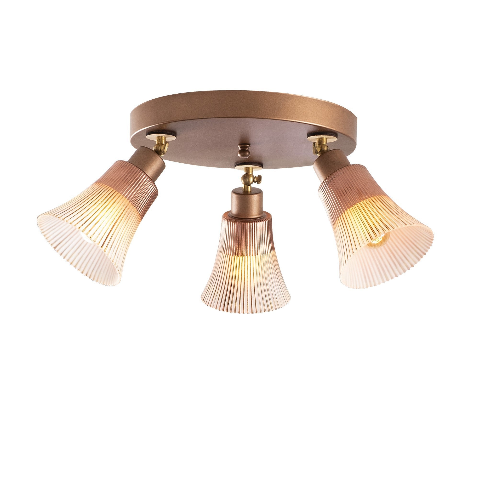 Candeeiro de Teto moderno de cobre, 48 cm de diâmetro, corpo de metal e base de madeira, 3 x E27 máx. 40 W, design escandinavo elegante para iluminação residencial e de escritório