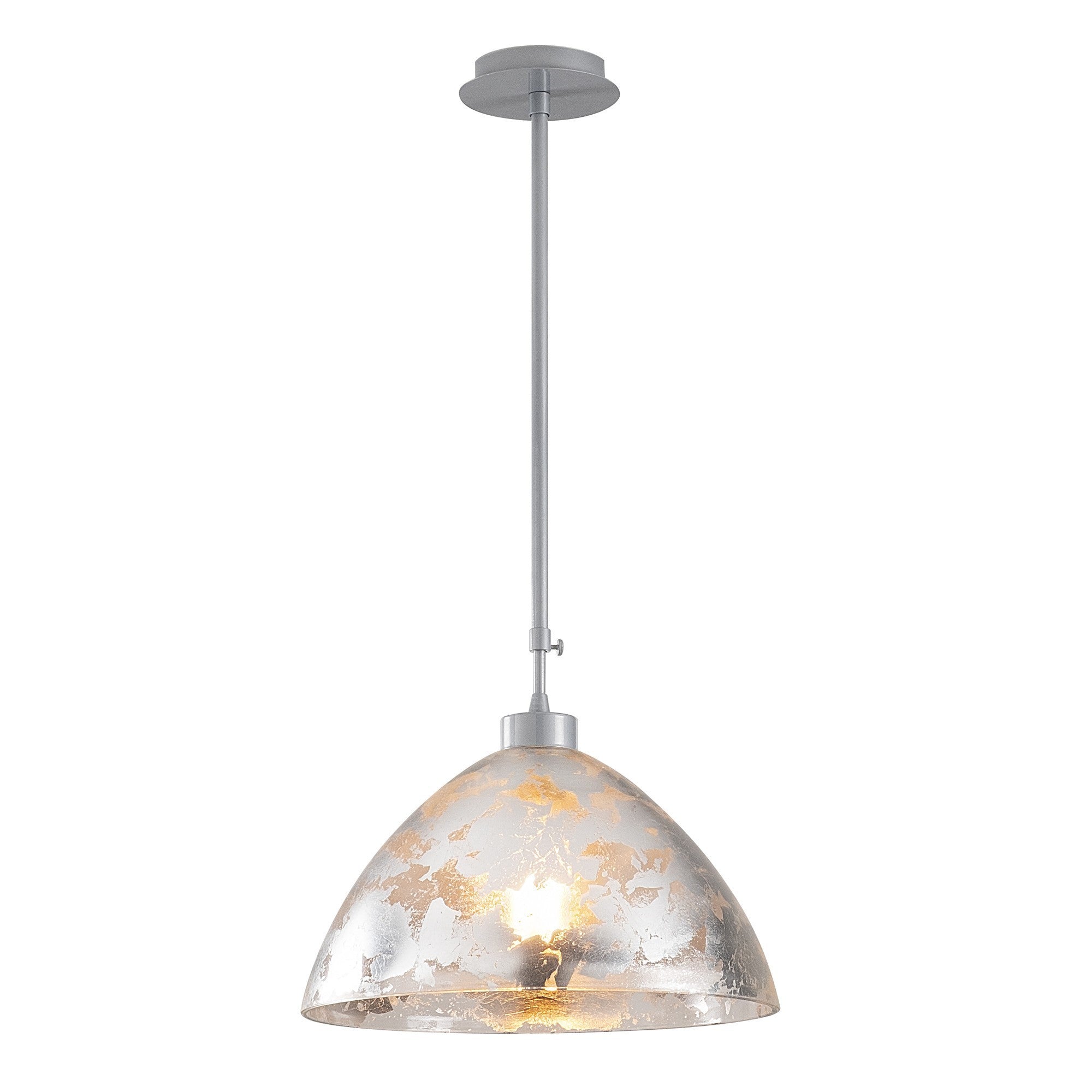 Candeeiro de Teto elegante do sudoeste, corpo de metal, acabamento prateado, 34 cm de diâmetro, 85 cm de altura | Soquete E27, máx. 40 W | Iluminação elegante para espaços modernos