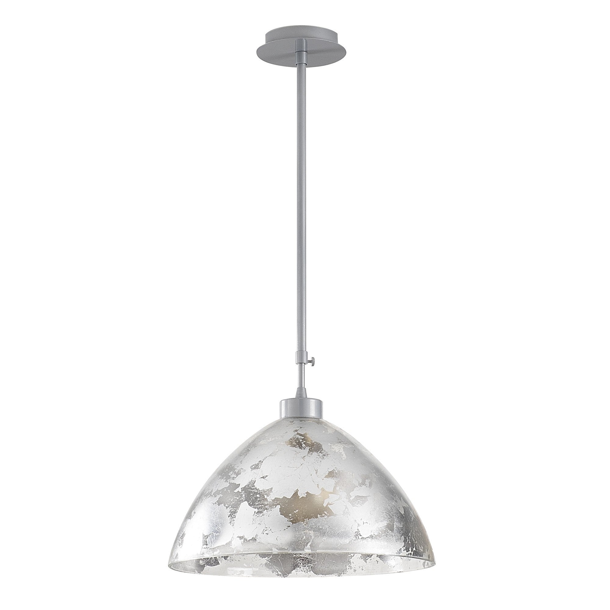 Candeeiro de Teto elegante do sudoeste, corpo de metal, acabamento prateado, 34 cm de diâmetro, 85 cm de altura | Soquete E27, máx. 40 W | Iluminação elegante para espaços modernos