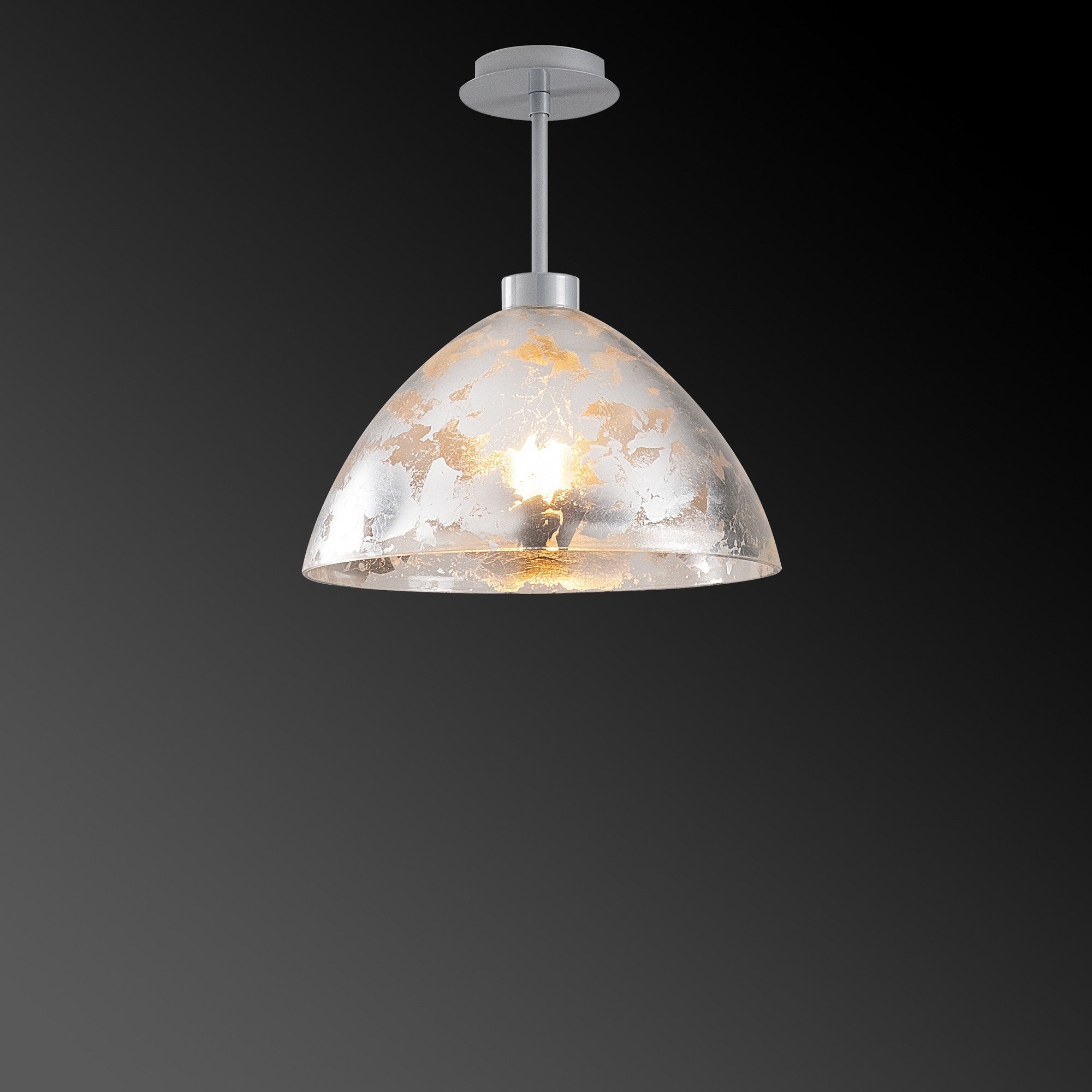 Candeeiro de Teto elegante do sudoeste, corpo de metal, acabamento prateado, 34 cm de diâmetro, 37 cm de altura | Soquete E27, máx. 40 W | Iluminação elegante para espaços modernos