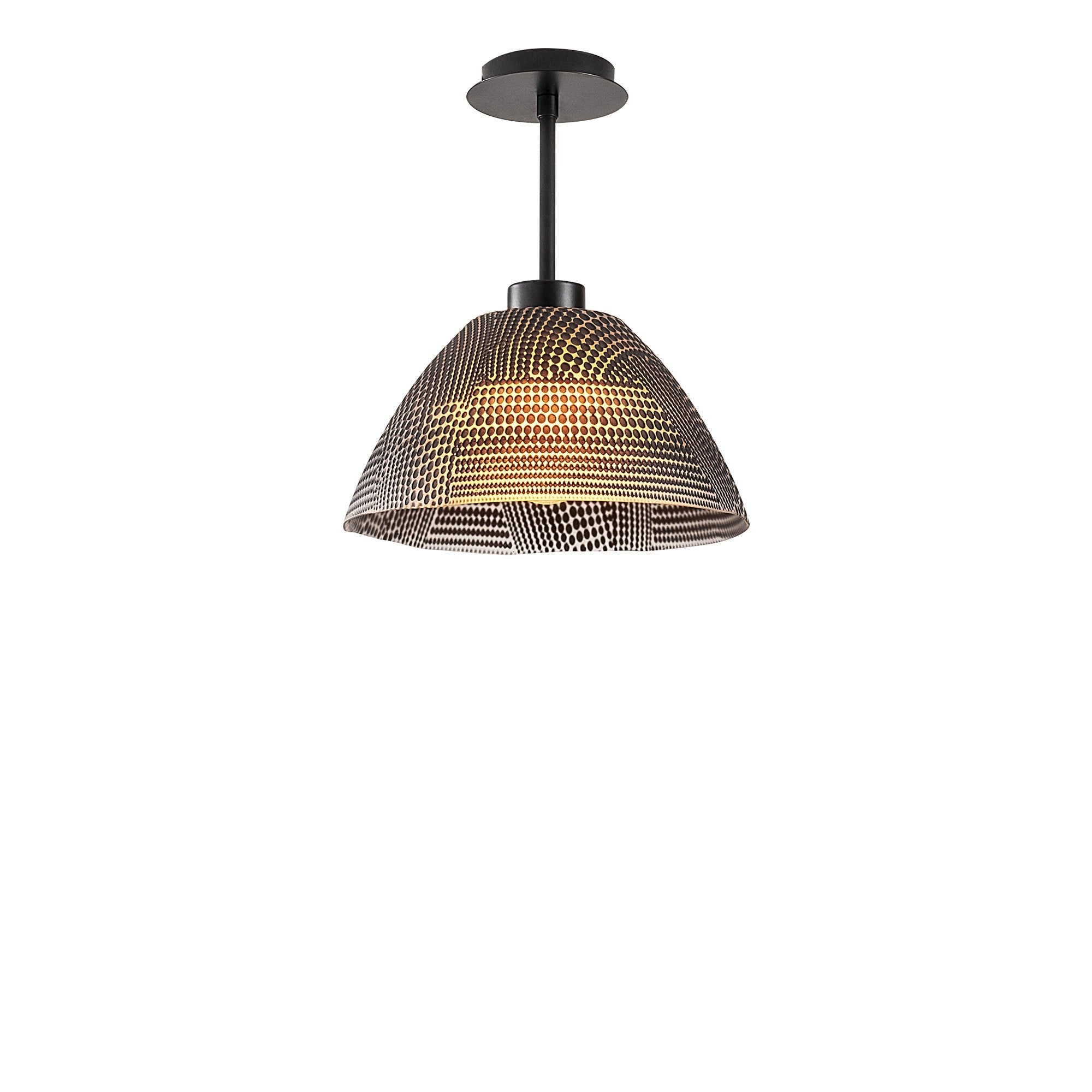 Candeeiro de Teto Elegante do Sudoeste, Corpo em Metal Preto, 30 cm de Diâmetro, 32 cm de Altura | Soquete E27, IP20 | Perfeito para Decoração e Ambiente Moderno