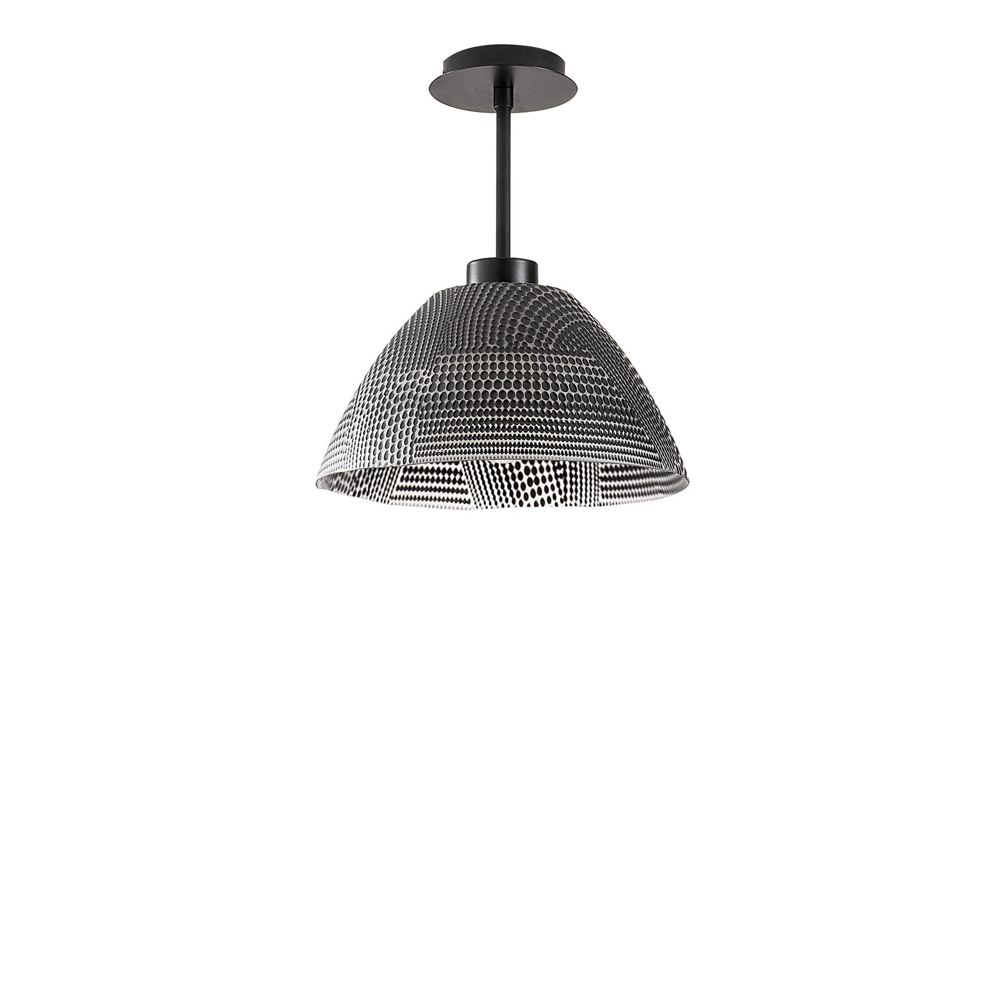 Candeeiro de Teto Elegante do Sudoeste, Corpo em Metal Preto, 30 cm de Diâmetro, 32 cm de Altura | Soquete E27, IP20 | Perfeito para Decoração e Ambiente Moderno