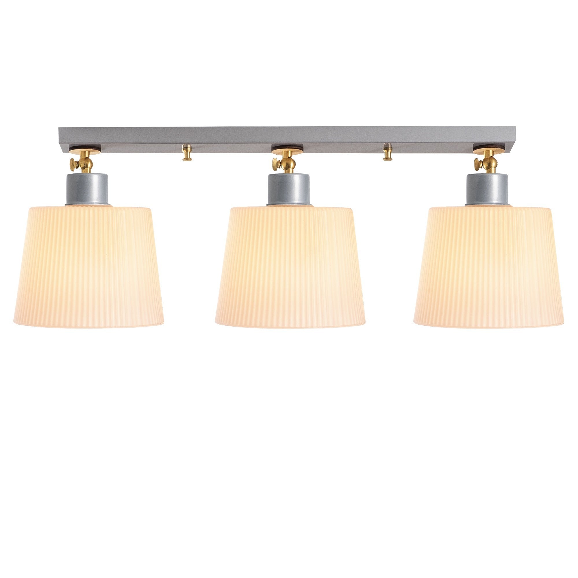 Candeeiro de Teto Escandinavo Elegante, Acabamento Prateado, 68 cm de Diâmetro | Corpo em MDF, Tampa de Vidro, 3 Soquetes E27 | Iluminação Moderna para Casa e Escritório