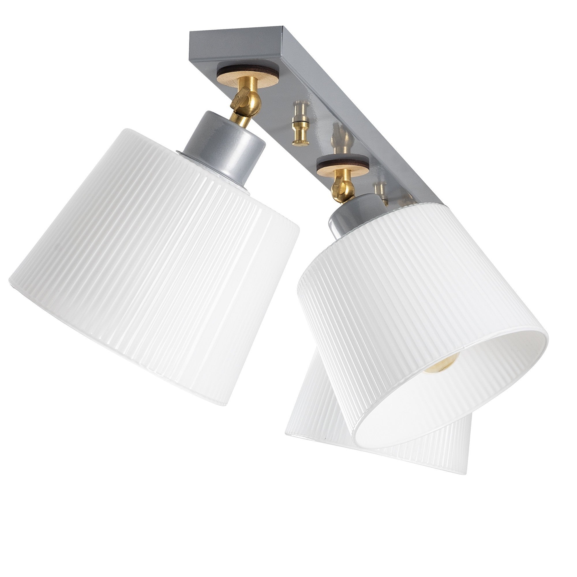 Candeeiro de Teto Escandinavo Elegante, Acabamento Prateado, 68 cm de Diâmetro | Corpo em MDF, Tampa de Vidro, 3 Soquetes E27 | Iluminação Moderna para Casa e Escritório