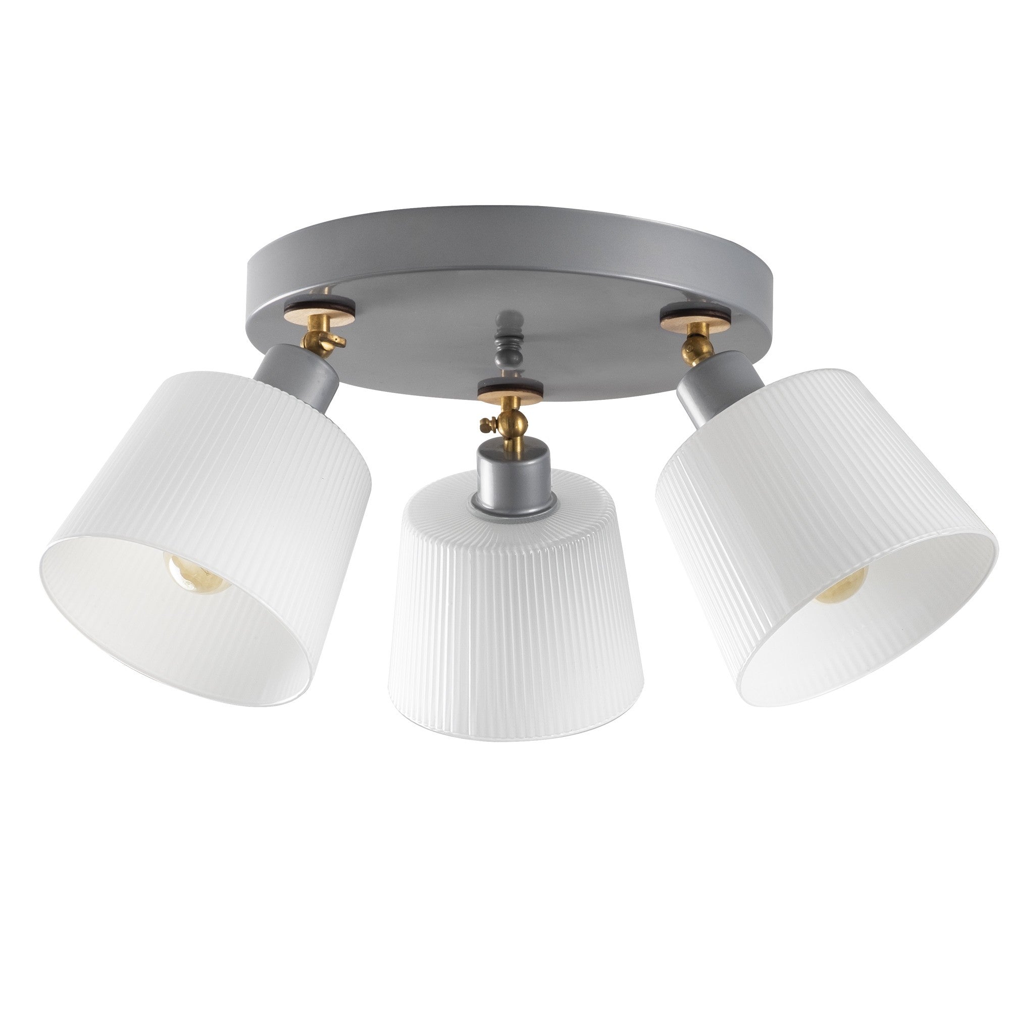 Candeeiro de Teto Escandinavo Elegante, Corpo em Metal, Acabamento Prateado, 50 cm de Diâmetro, 25 cm de Altura | 3 Soquetes E27, IP20 | Perfeito para Decoração Moderna