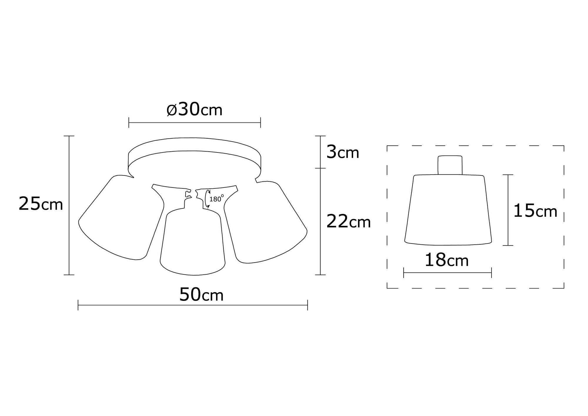 Candeeiro de Teto Escandinavo Elegante, Corpo em Metal, Acabamento Prateado, 50 cm de Diâmetro, 25 cm de Altura | 3 Soquetes E27, IP20 | Perfeito para Decoração Moderna