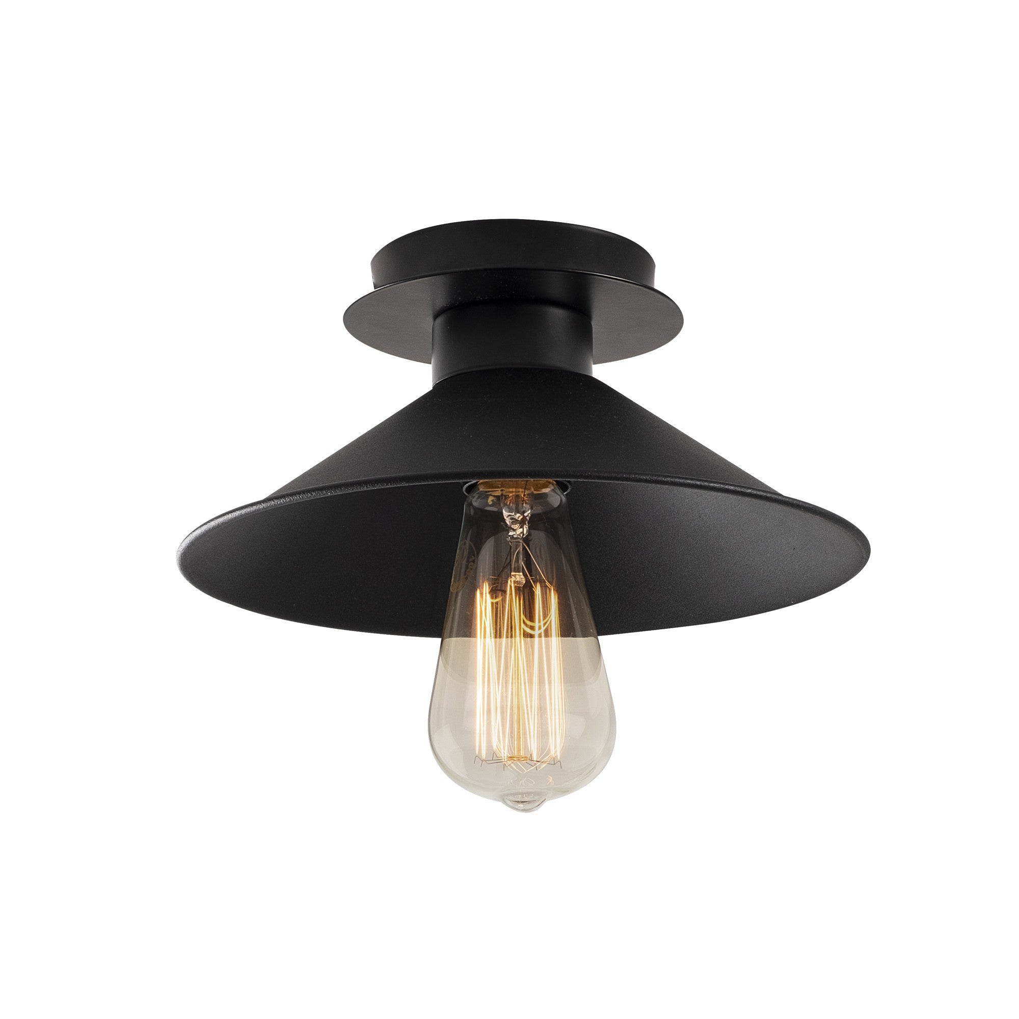 Candeeiro de Teto – 24 cm de Diâmetro – Preto – Metal