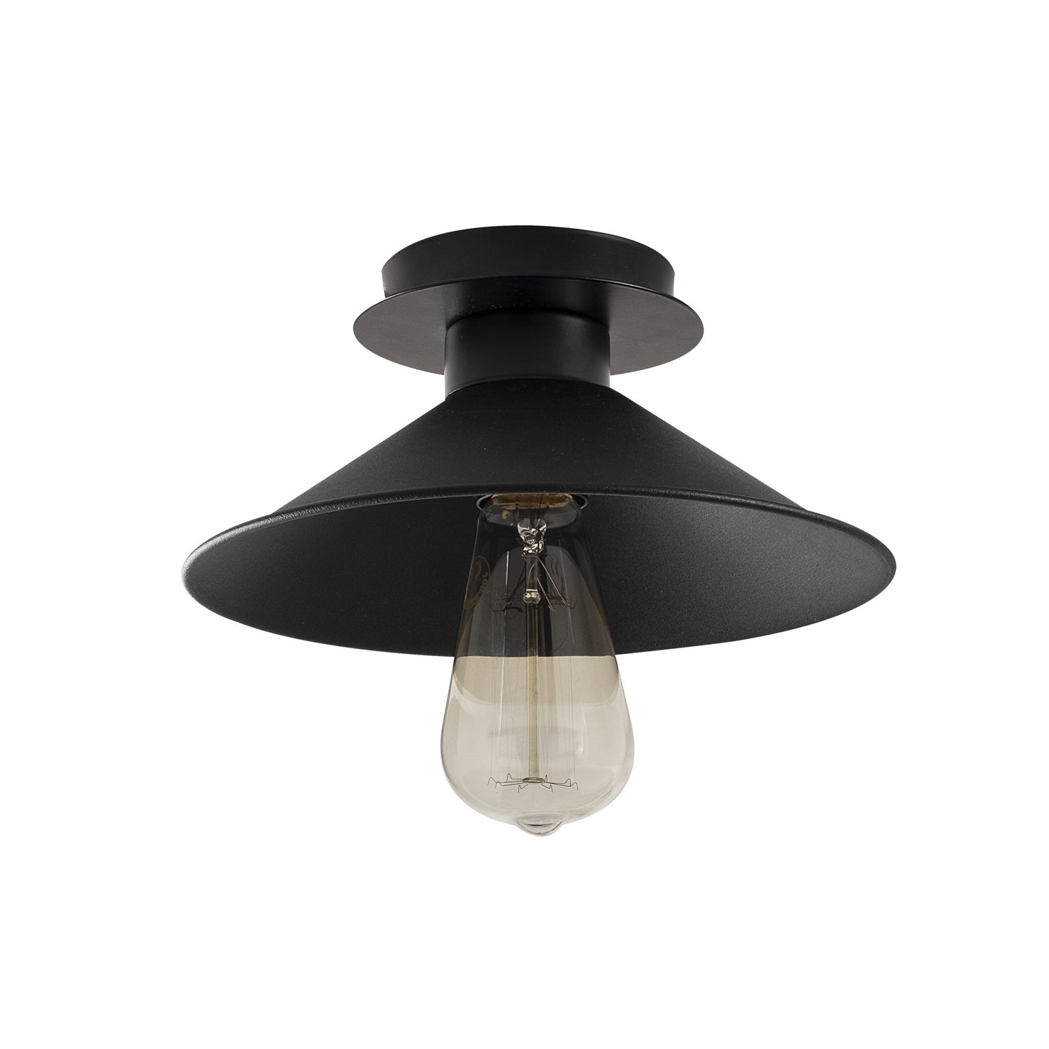 Candeeiro de Teto – 24 cm de Diâmetro – Preto – Metal