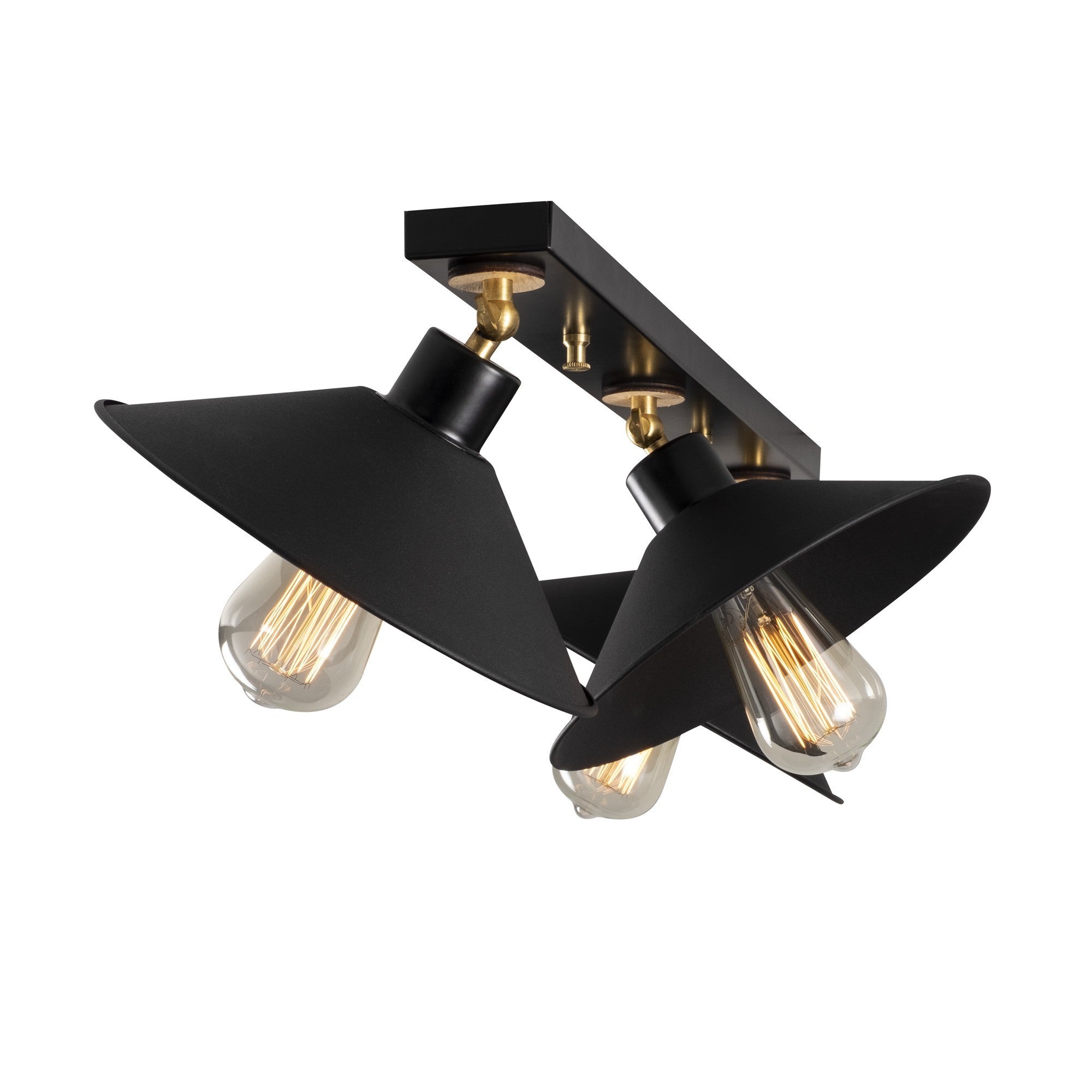 Candeeiro de Teto Industrial Moderno, Corpo em Metal Preto, 80 cm de Diâmetro, 17 cm de Altura | 3 x E27 Máx. 40 W | Iluminação Elegante para Decoração Escandinava