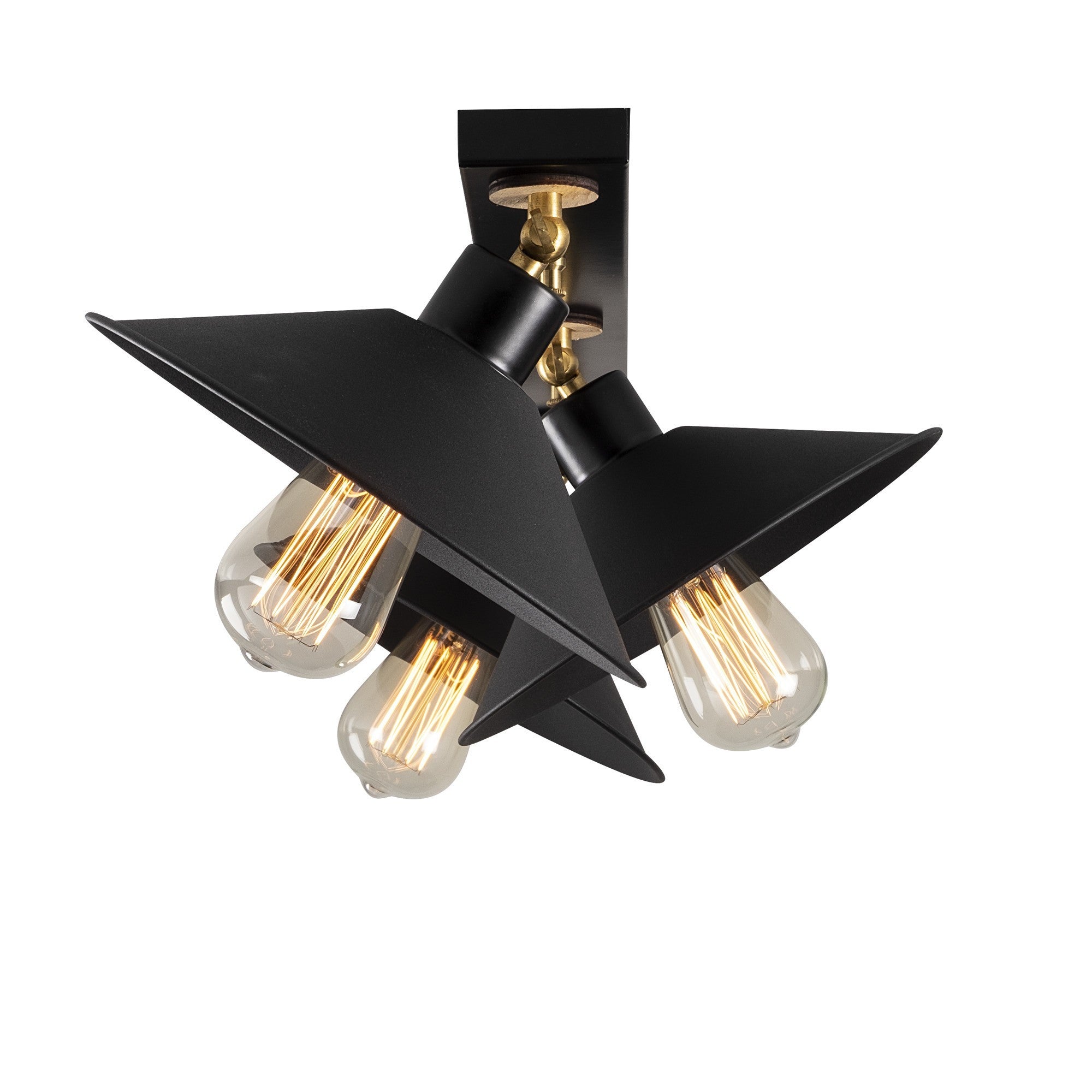 Candeeiro de Teto Industrial Moderno, Corpo em Metal Preto, 80 cm de Diâmetro, 17 cm de Altura | 3 x E27 Máx. 40 W | Iluminação Elegante para Decoração Escandinava