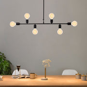 Candeeiro de Teto Industrial Preto, 94 cm de diâmetro, 61 cm de altura | Corpo de metal, 6 soquetes E27, design moderno | Perfeito para iluminação residencial e comercial