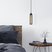 Candeeiro de Teto elegante em preto e bronze, 49 cm de diâmetro, 124 cm de altura | Corpo em metal, soquete E27, cabo de 180 cm | Design industrial escandinavo moderno