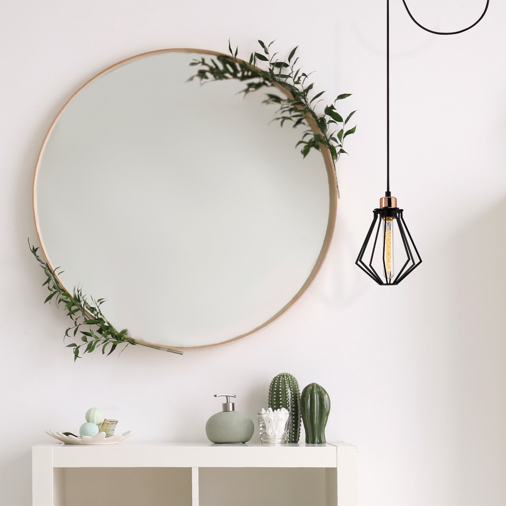 Candeeiro de Teto Industrial Moderno, Preto e Bronze, 54 cm de Diâmetro, 114 cm de Altura | Soquete E27, 40 W Máx., Cabo de 180 cm | Iluminação Elegante para Casa e Escritório