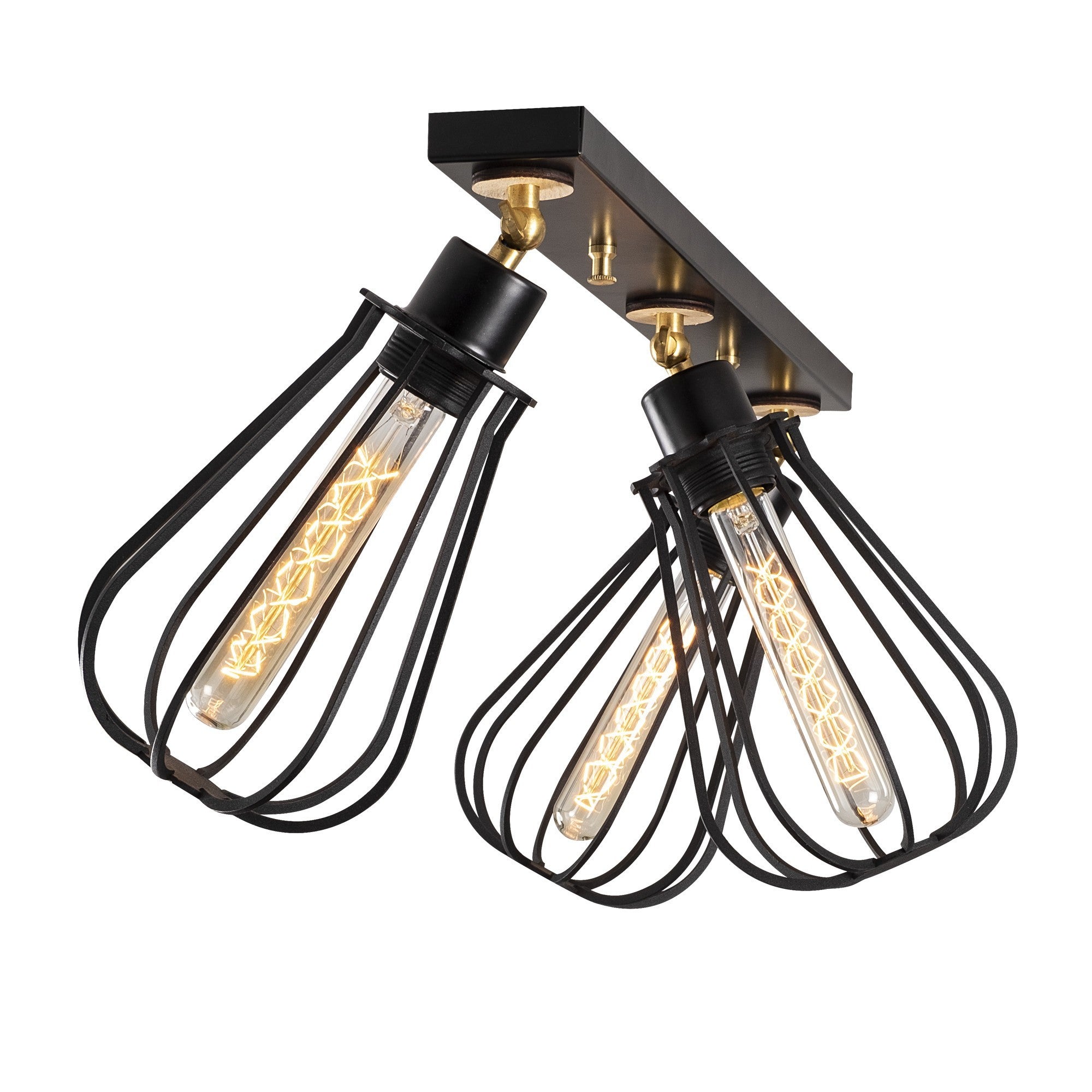 Candeeiro de Teto Industrial Preto, Corpo em Metal, 66 cm de Diâmetro, 29 cm de Altura | 3 x E27 Máx. 40 W | Design Elegante para Espaços Modernos, Classificação IP20, Cabo de 90 cm