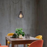 Candeeiro de Teto Industrial Preto, Corpo em Metal, 53 cm de Diâmetro, 108 cm de Altura | Soquete E27, Potência Máxima de 40 W | Iluminação Elegante para Espaços Modernos, Classificação IP20