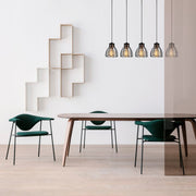 Candeeiro de Teto Industrial Preto, Corpo em Metal, 85 cm de Diâmetro, 108 cm de Altura | 5 Soquetes E27, IP20 | Iluminação Elegante para Espaços Modernos, Design Elegante