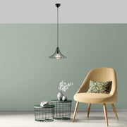 Candeeiro de Teto preto moderno, 37 cm de diâmetro, 126 cm de altura | Corpo de ferro, soquete E27, 40 W máx. | Design industrial e escandinavo elegante para decoração de casa