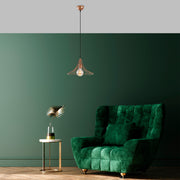 Candeeiro de Teto Elegante de Cobre, 37 cm de Diâmetro, 126 cm de Altura | Corpo em Metal, Soquete E27, 40 W Máx. | Design Industrial Glamour Moderno para Casa e Escritório
