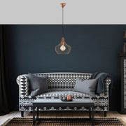 Candeeiro de Teto moderno de cobre, 27 cm de diâmetro, 126 cm de altura | Corpo de metal, soquete E27, cabo de 90 cm | Design industrial e escandinavo elegante para casa