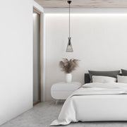 Candeeiro de Teto Preto Moderno, 20 cm de Diâmetro, 136 cm de Altura | Corpo em Metal, Soquete E27, IP20 | Design Industrial e Escandinavo Elegante para Decoração de Casa