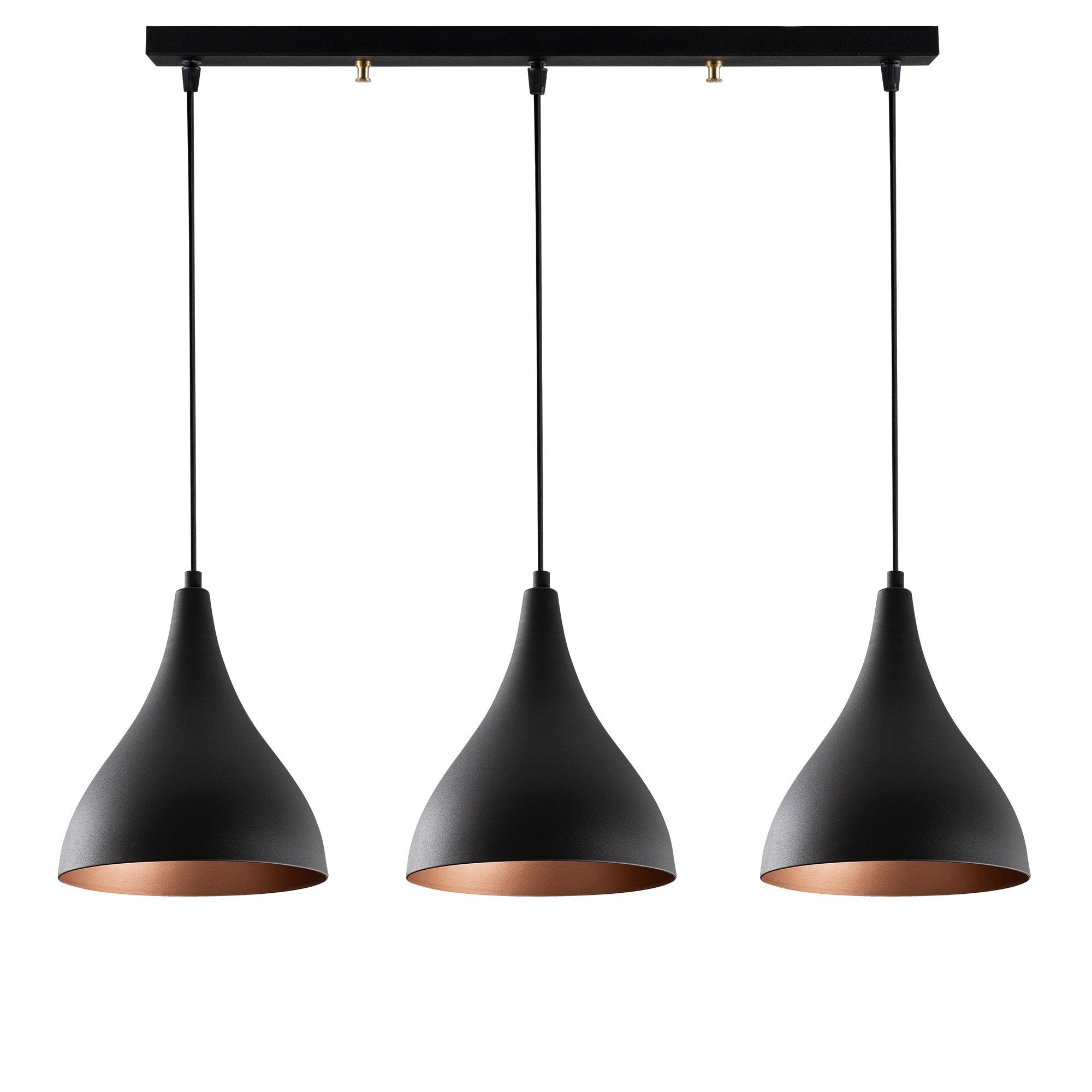 Candeeiro de Teto Industrial Moderno, Metal Preto, 72 cm de Diâmetro, 118 cm de Altura | Ajustável, 3 Soquetes E27, Elegante para Decoração de Casa e Escritório
