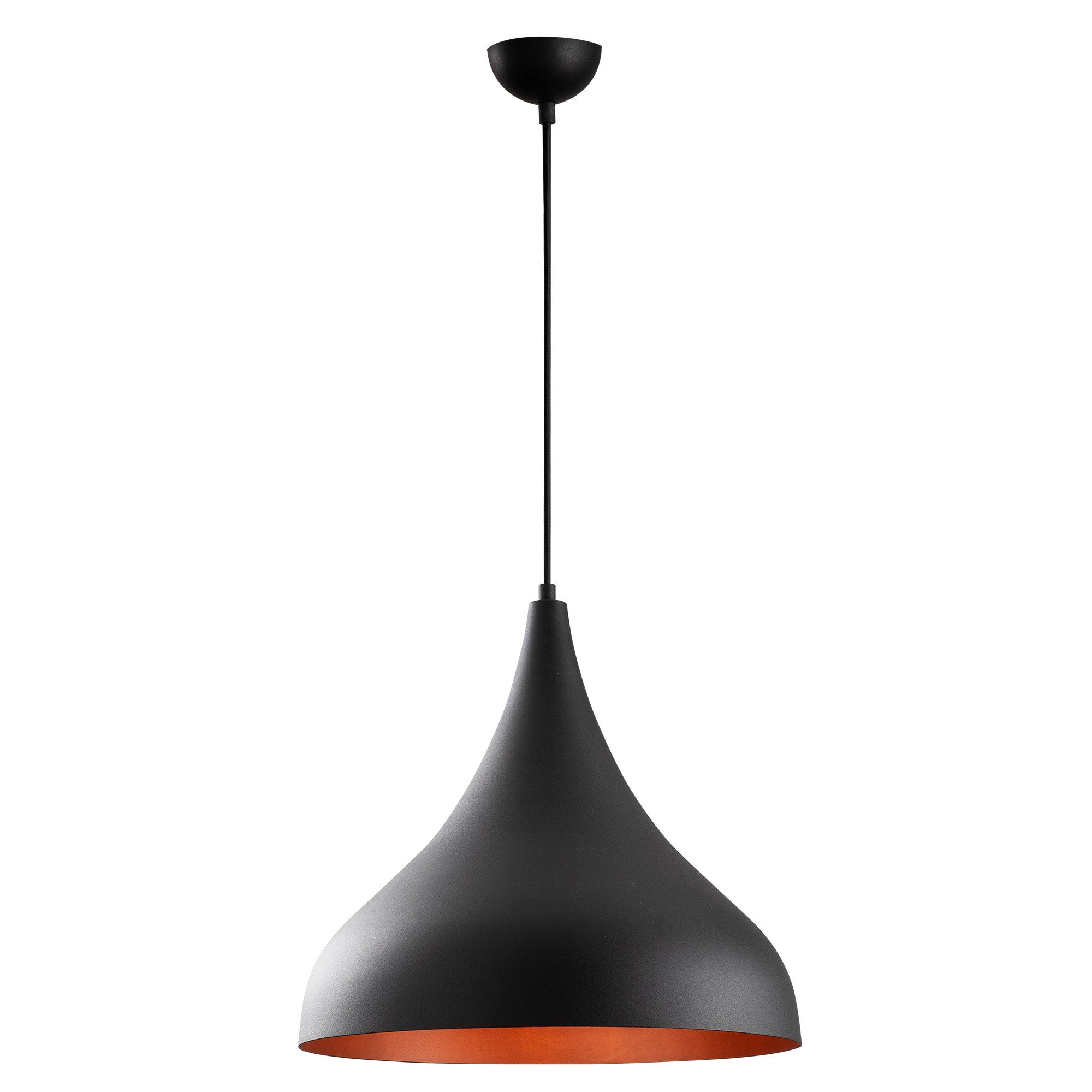 Candeeiro de Teto preto moderno, 41 cm de diâmetro, 133 cm de altura | Corpo de metal, soquete E27, 40 W máx. | Design industrial e escandinavo elegante para decoração de casa