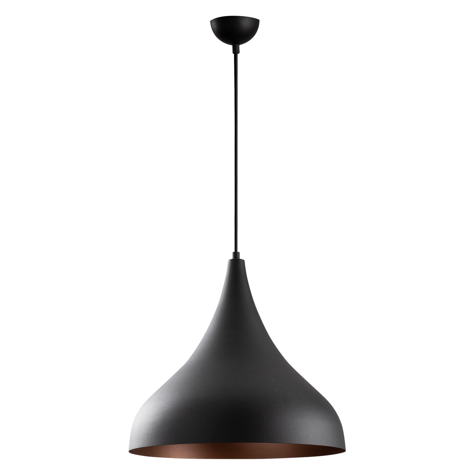 Candeeiro de Teto preto moderno, 41 cm de diâmetro, 133 cm de altura | Corpo de metal, soquete E27, 40 W máx. | Design industrial e escandinavo elegante para decoração de casa
