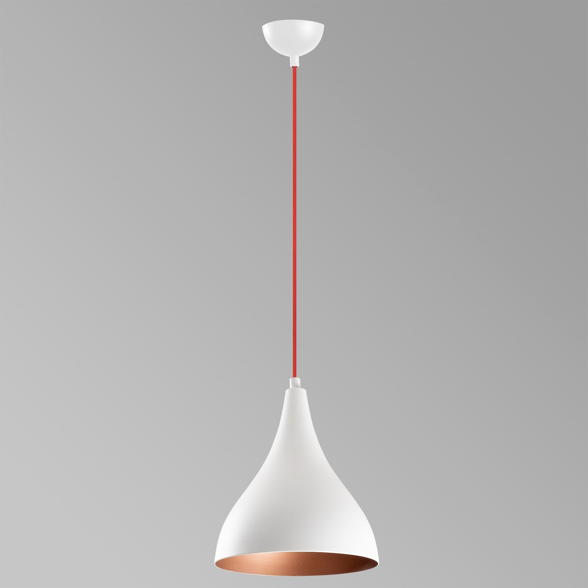 Candeeiro de Teto Escandinavo, Corpo em Metal Branco, 22 cm de Diâmetro, 122 cm de Altura | Soquete E27, Máx. 40 W | Iluminação Elegante para Decoração Moderna