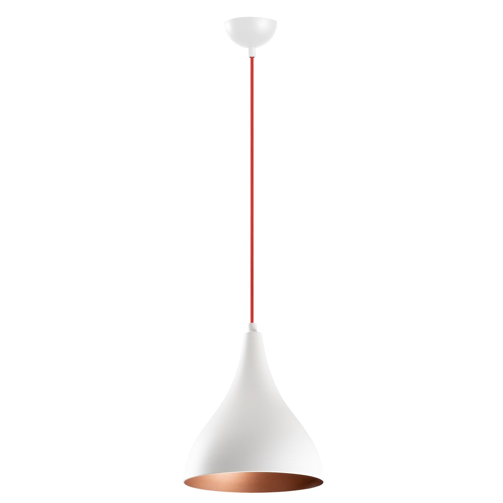 Candeeiro de Teto Escandinavo, Corpo em Metal Branco, 22 cm de Diâmetro, 122 cm de Altura | Soquete E27, Máx. 40 W | Iluminação Elegante para Decoração Moderna