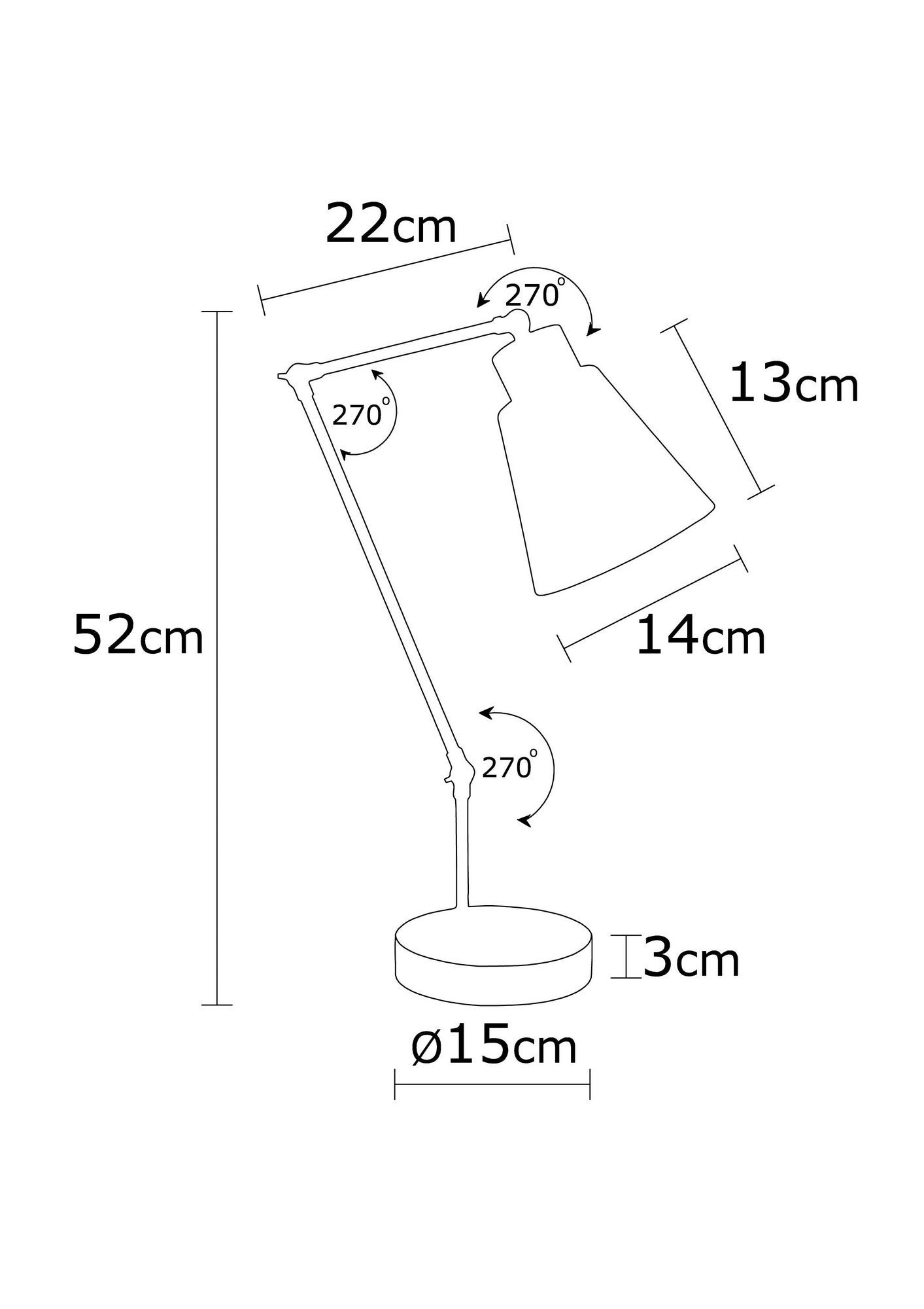 Candeeiro de Mesa moderna em cobre, 52 cm de altura, corpo em ferro e base em madeira de carpa, soquete E27, cabo de 200 cm, design escandinavo elegante para casa e escritório