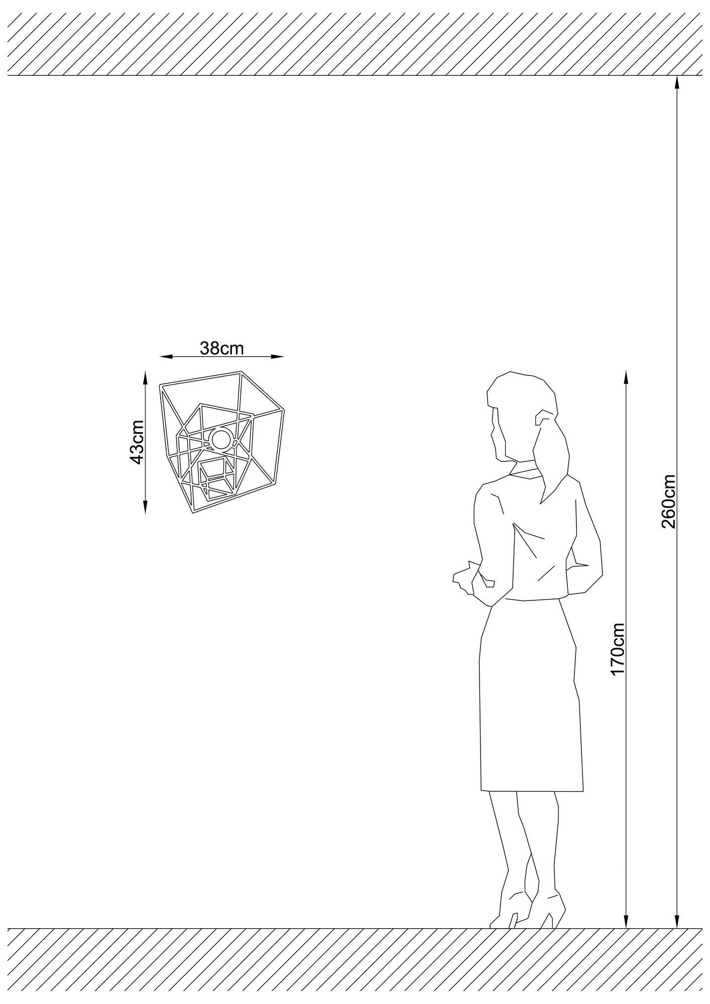 Candeeiro de Parede-W-055-Preto