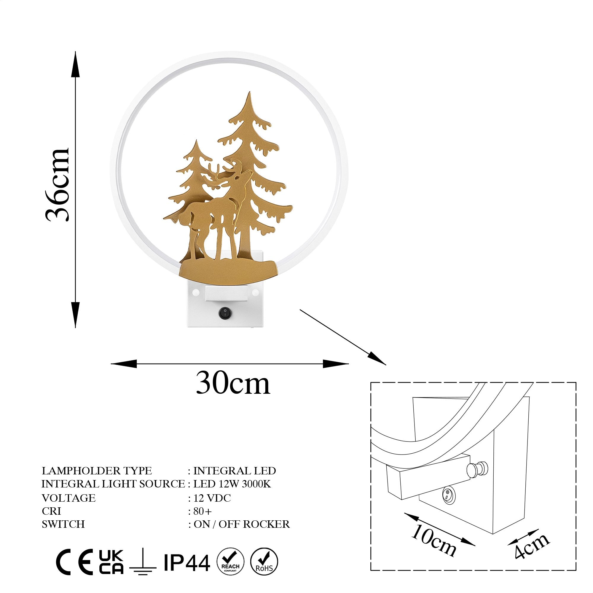 Candeeiro de Parede-XMAS32-Branco
Ouro