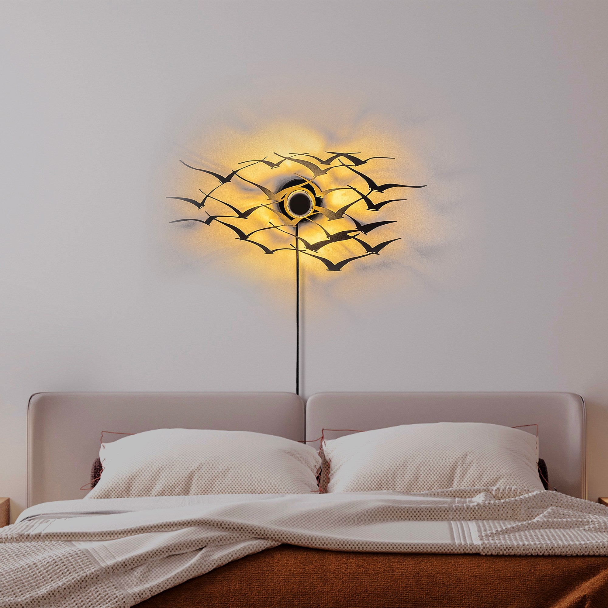 Candeeiro de Parede-Flying Birds-Preto