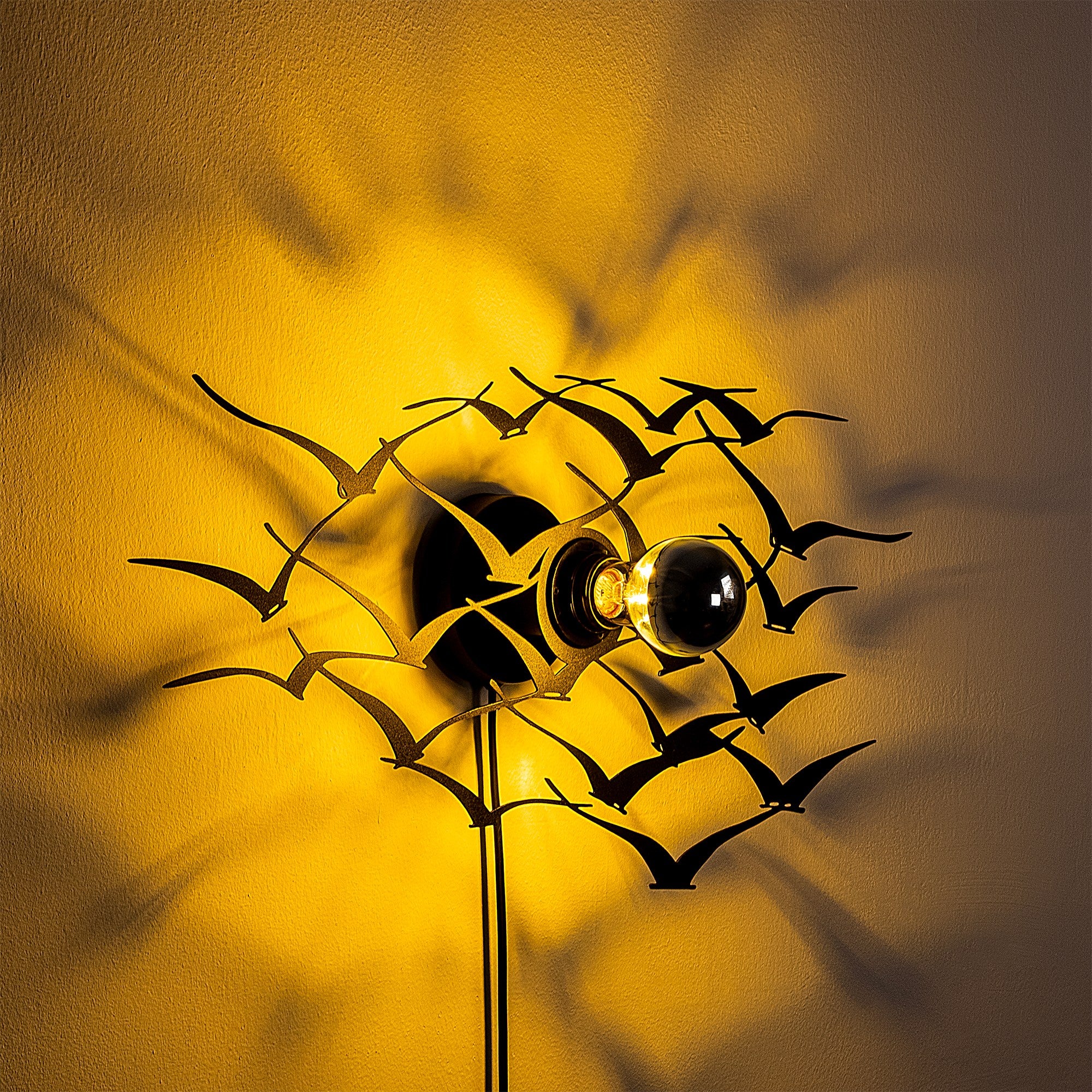 Candeeiro de Parede-Flying Birds-Preto