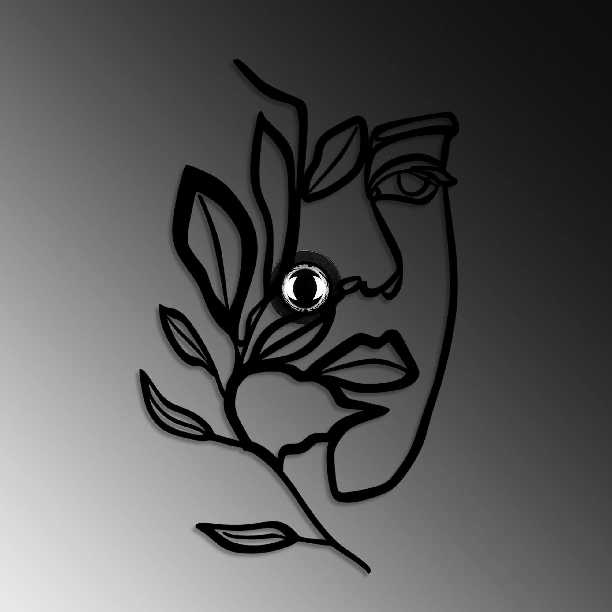 Candeeiro de Parede-Flower-Preto