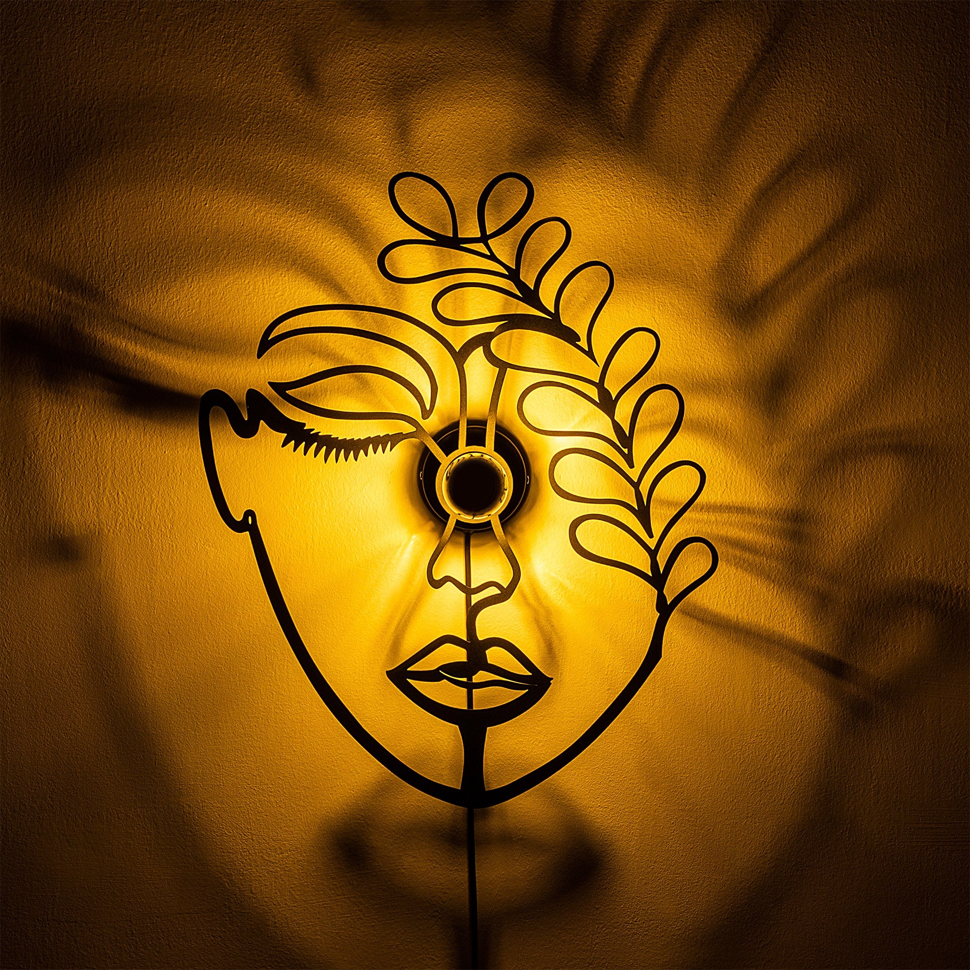 Candeeiro de Parede-Flower-Preto