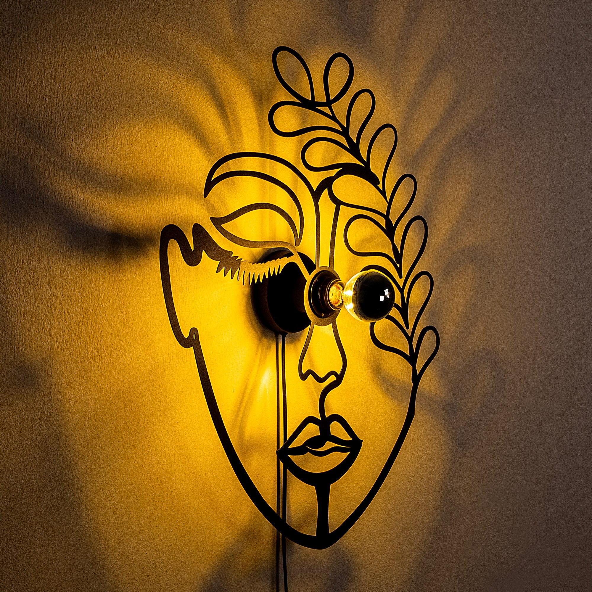 Candeeiro de Parede-Flower-Preto