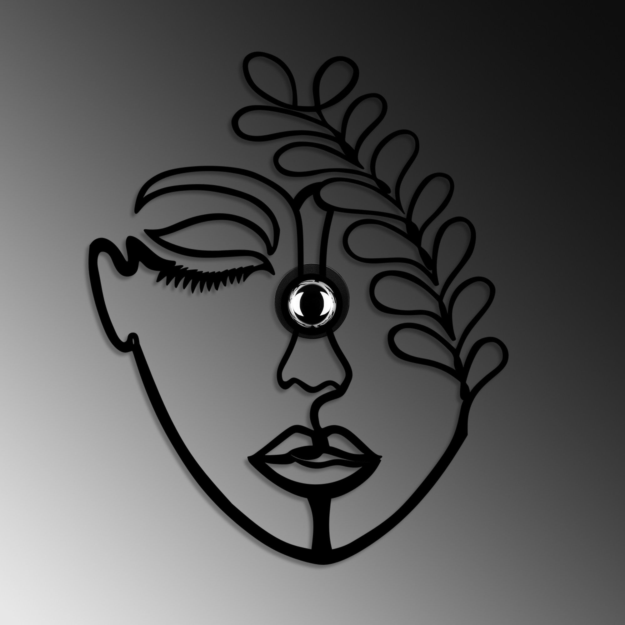 Candeeiro de Parede-Flower-Preto