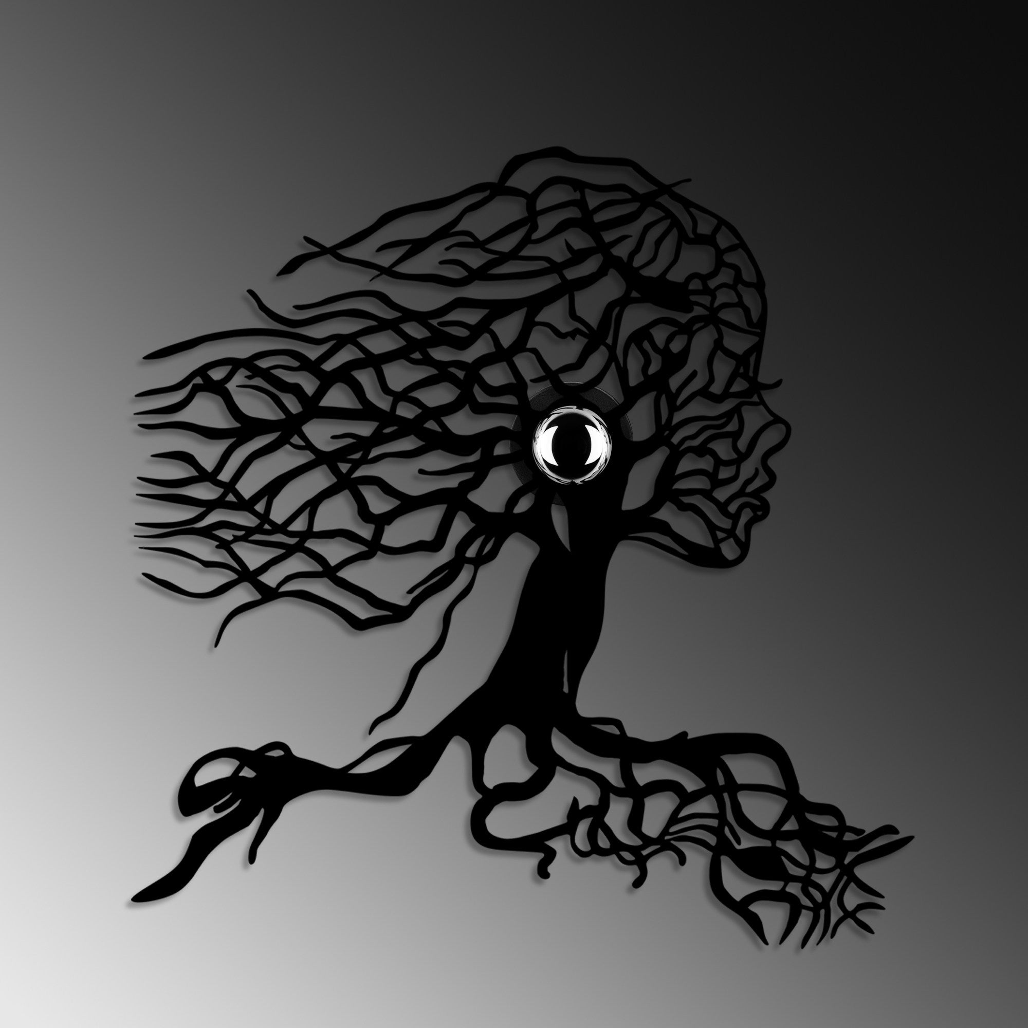 Candeeiro de Parede-Tree Woman-Preto