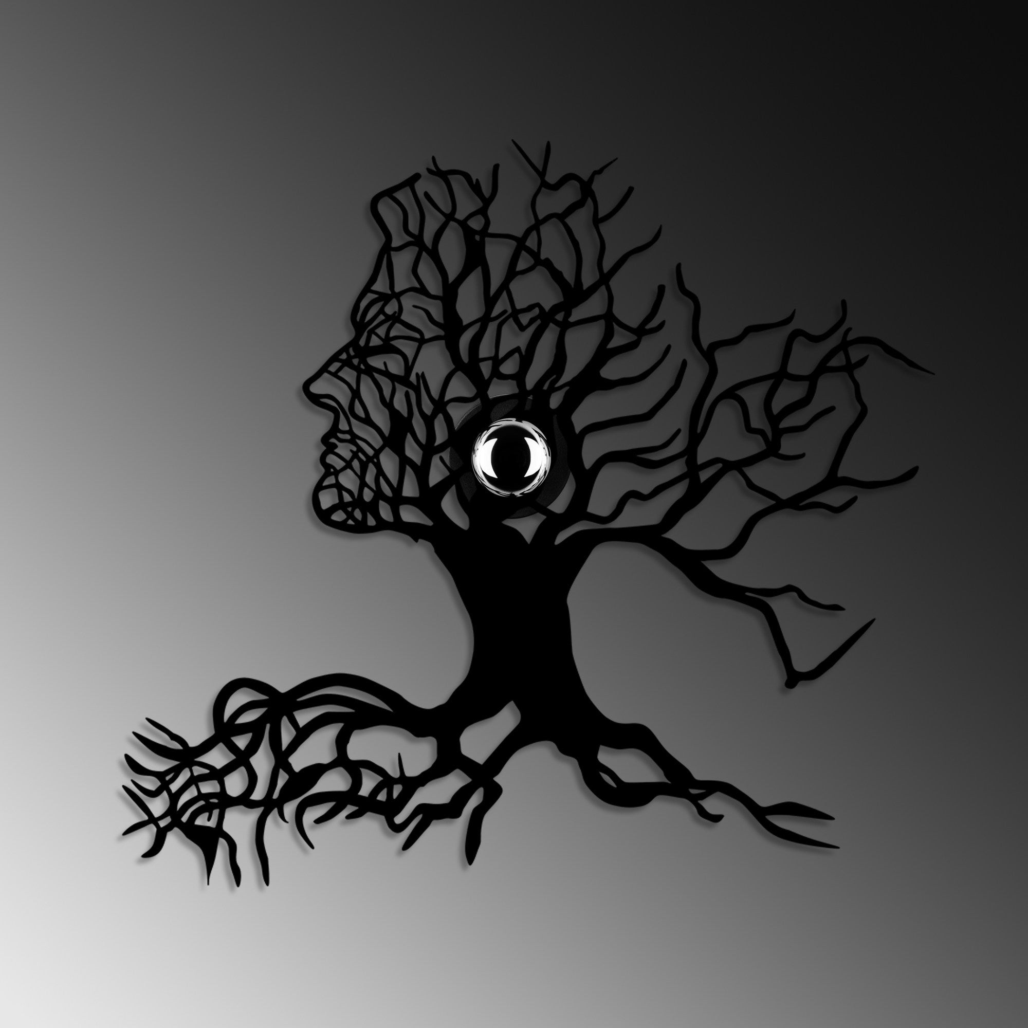 Candeeiro de Parede-Tree Man-Preto