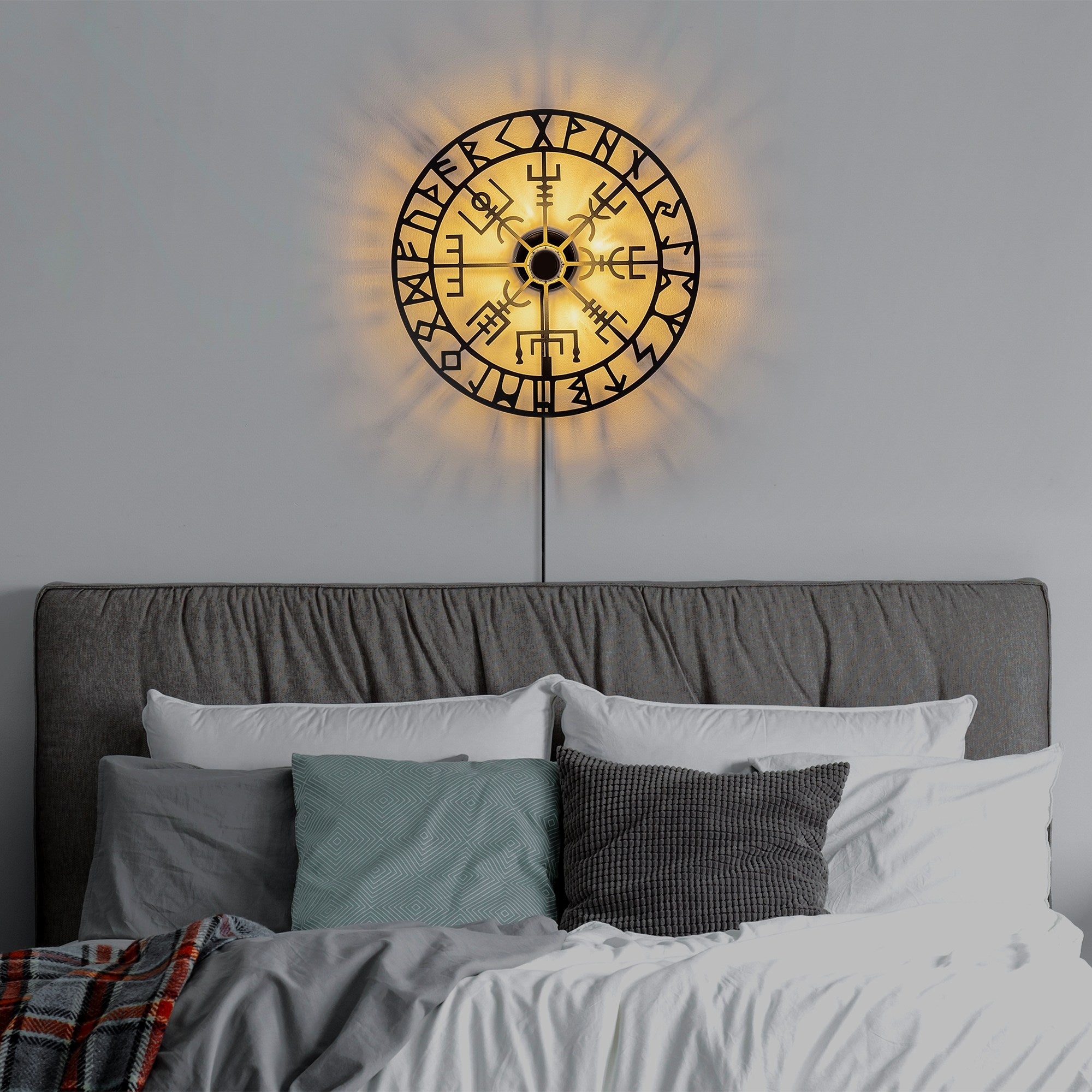 Candeeiro de Parede-Straw-Preto