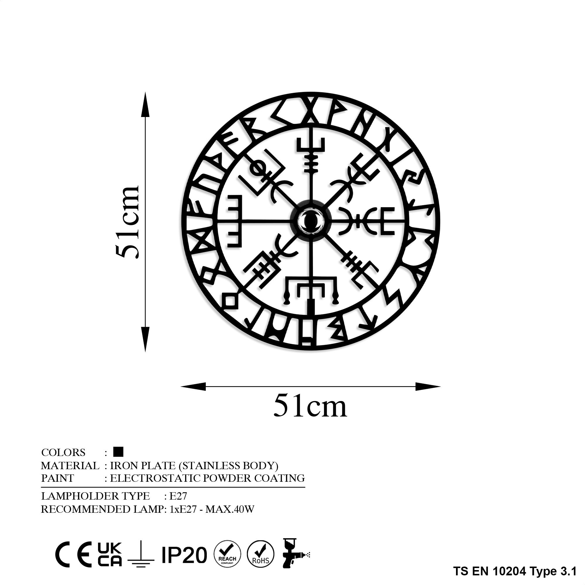 Candeeiro de Parede-Straw-Preto