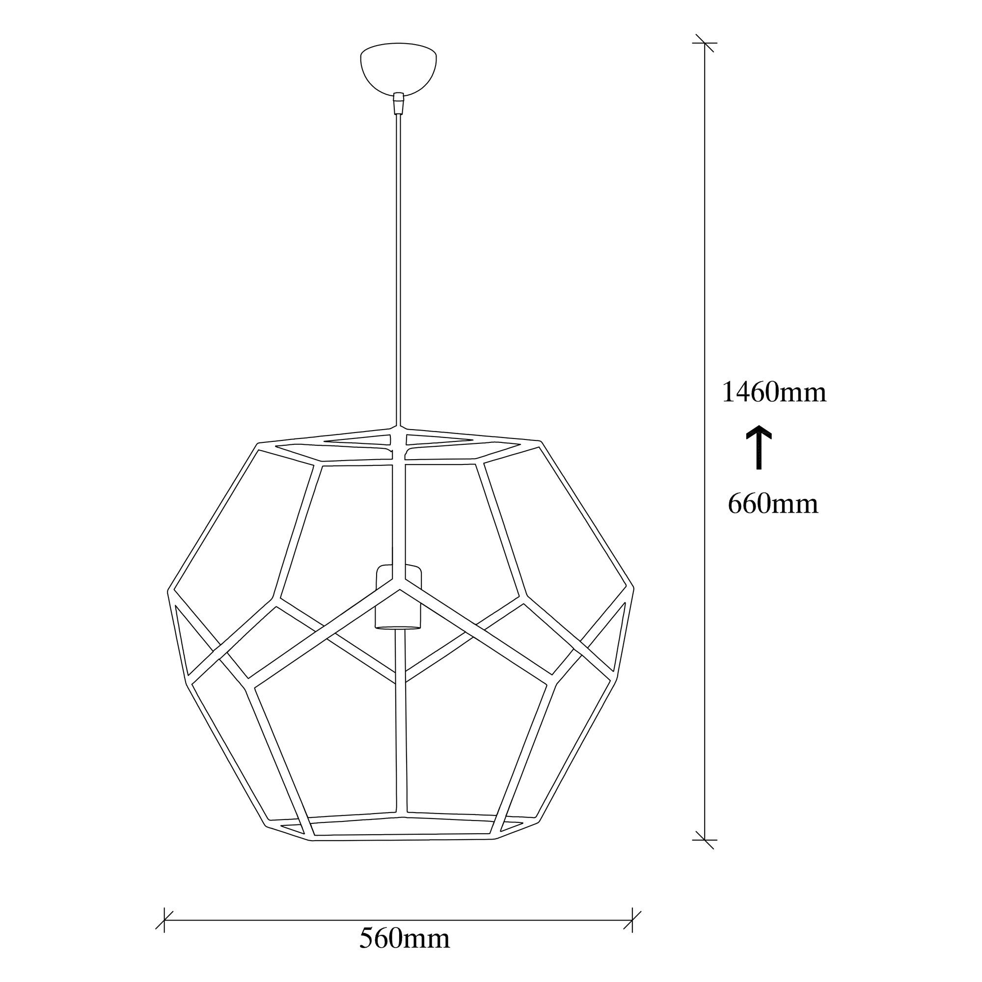 Candeeiro de Teto Industrial Moderno, Preto e Bronze, 56 cm de Diâmetro, 146 cm de Altura | Ajustável, Soquete E27, Iluminação Elegante para Casa e Escritório