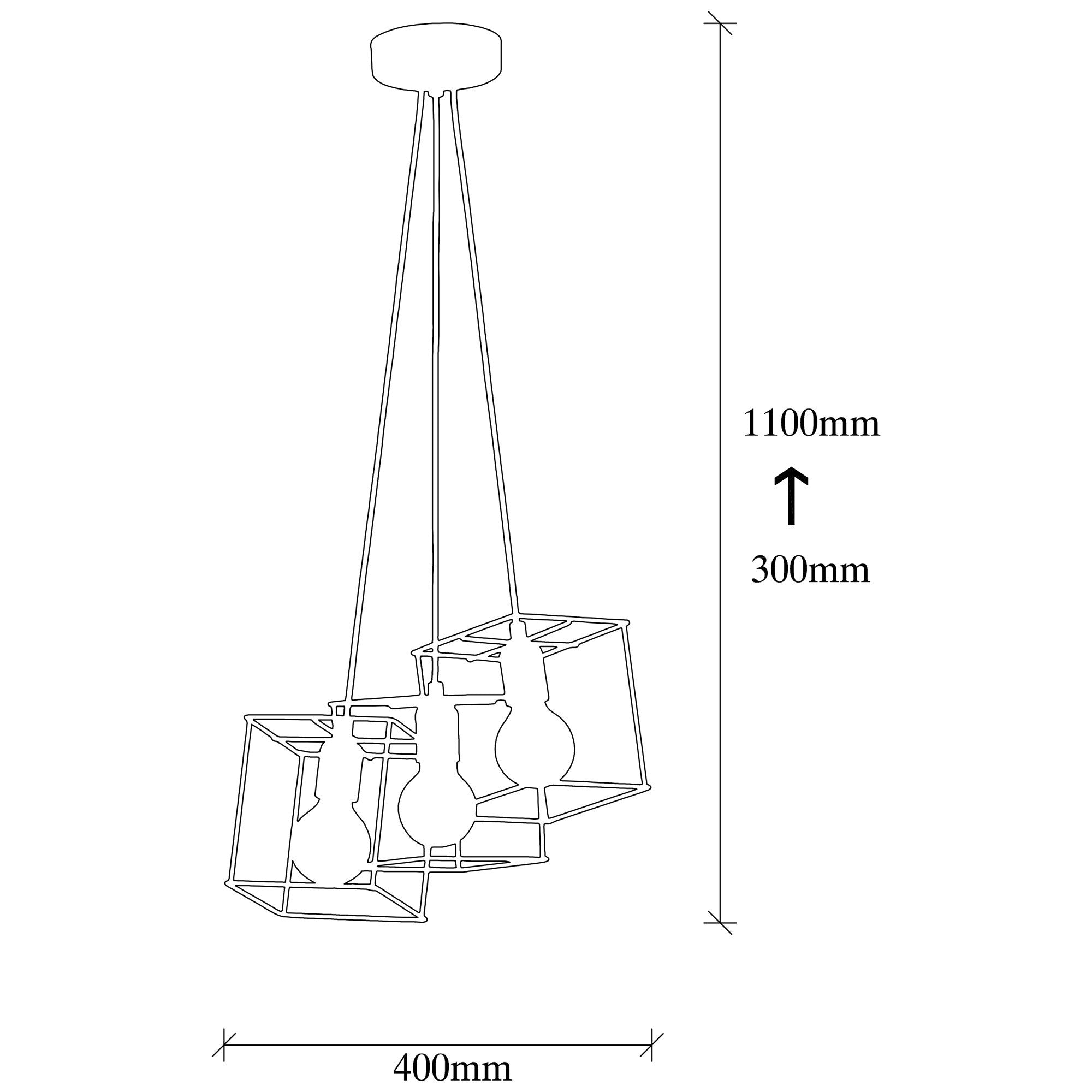 Candeeiro de Teto Industrial, Preto e Cobre, 40 x 15 cm | Altura Ajustável 110 cm | Corpo de Metal, 3 x E27 máx. 40 W | Iluminação Elegante para Espaços Modernos